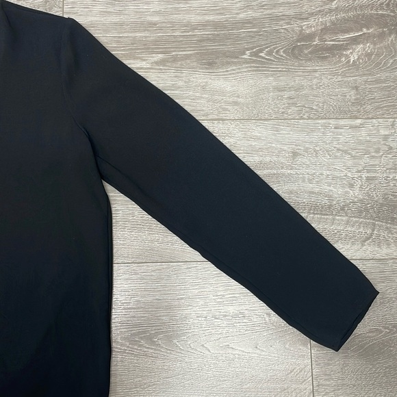 Adrienne Vittadini Long Sleeve Chiffon Blouse Black with White Trim M - Picture 6 of 16